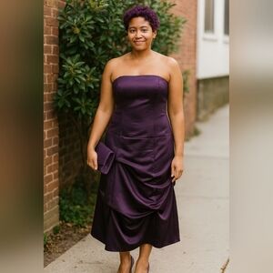 Source Unknown Deep Purple Strapless Dress